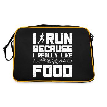 Marathonien Je cours J’aime la nourriture Course à pied - Sac Retro - noir/or - Dos
