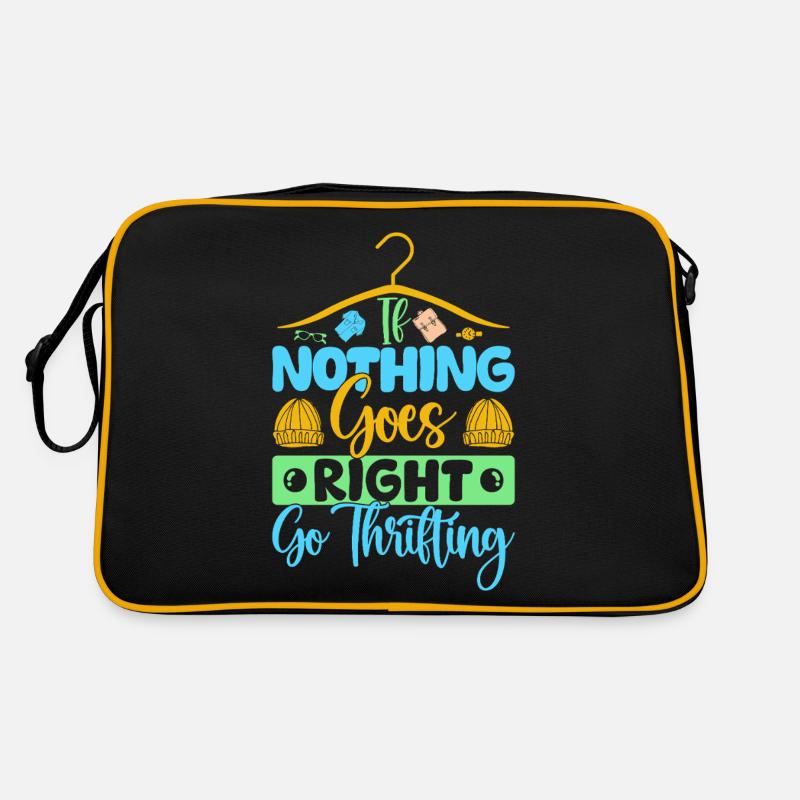 Thrift Shopper Nothing Goes Right Go Thrift Store Retro Tasche