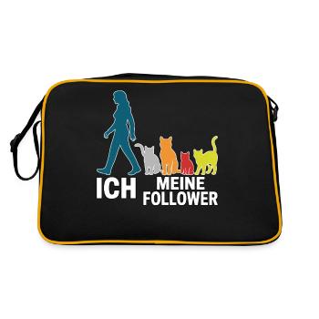 Moi et mes abonnés – Cat Humor Design - Sac Retro - noir/or - Dos