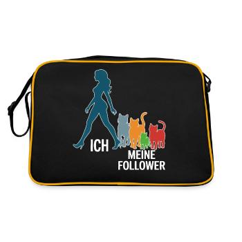 Moi et mes abonnés – Cat Humor Design - Sac Retro - noir/or - Dos