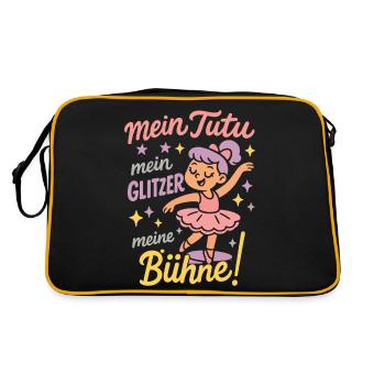 Mein Tutu Mein Glitzer Meine Bühne Ballett - Retro Tasche - Schwarz/Gold - Hinten