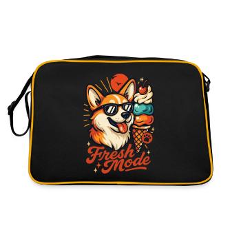 Funny Fresh Fashion Corgi - Retro Bag - black/gold - Back