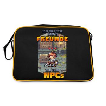 I don't need friends, I have NPCs - Retro Bag - black/gold - Back