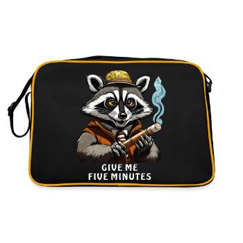 WASCHBÄR JOINT GIVE ME FIVE MINUTES - Retro Tasche - Schwarz/Gold - Hinten