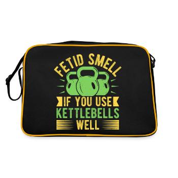 Fitness Fanatics Fetid Smell Use Kettlebells - Retro Tasche - Schwarz/Gold - Hinten