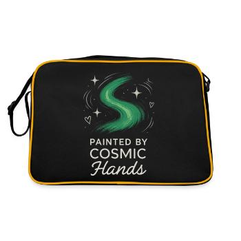 Aurora Borealis Northern Lights Arctic Nightscape - Retro Tasche - Schwarz/Gold - Hinten