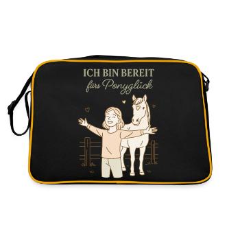 I'm ready for pony happiness Horse Girl - Retro Bag - black/gold - Back