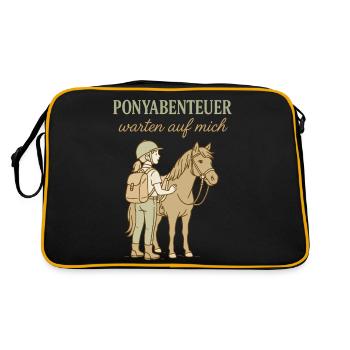 Pony adventures are waiting for me Riding horses - Retro Bag - black/gold - Back