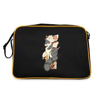 Cat Japan Cats Gift - Retro Bag - black/gold - Back