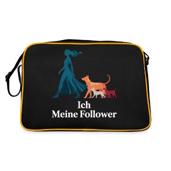 Moi et mes abonnés – Dog Humor Design - Sac Retro - noir/or - Dos