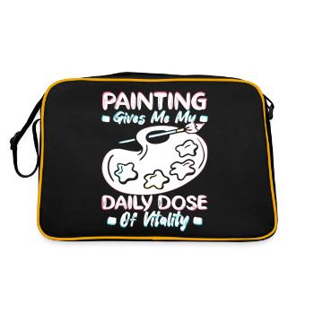 Funny Art Painter Painting My Daily Dose Drawing - Retro Bag - black/gold - Back
