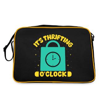 Thrift Shopper It ́s Thrifting O ́Clock Thrift Store - Retro Bag - black/gold - Back