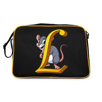 LETTRE L - Sac Retro - noir/or - Dos