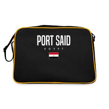 Port Said Ägypten - Retro Tasche - Schwarz/Gold - Hinten