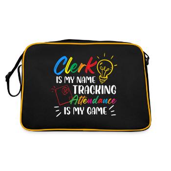 Commis est mon nom, le suivi des présences est mon jeu - Sac Retro - noir/or - Dos
