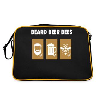 Abeille Apiculteur Barbe Bière Abeilles Hommes Apiculteur - Sac Retro - noir/or - Dos