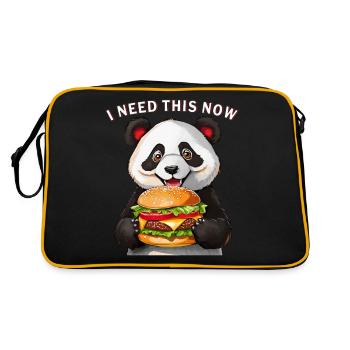 PANDA BEAR BURGER I NEED THIS NOW - Retro Bag - black/gold - Back
