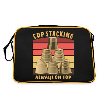 CUP STACKING ALWAYS ON TOP - Retro Bag - black/gold - Back