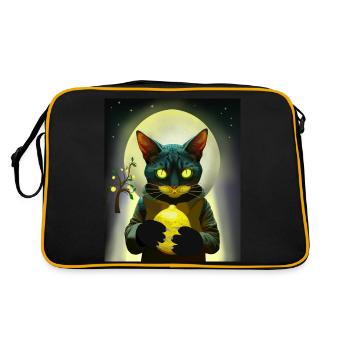 MoonLit Cyber Lemon Mystic Aufkleber: Gamer T-Shirt - Retro Tasche - Schwarz/Gold - Hinten