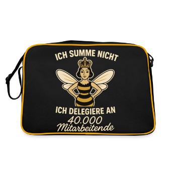 abeilles apiculteur miel Je ne bourdonne pas mais mène - Sac Retro - noir/or - Dos