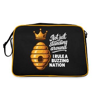 Not Just Standing Around I Rule A Buzzing Nation - Retro Bag - black/gold - Back