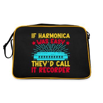 Drôle d’harmoniciste était facile ils appellent l’enregistreur - Sac Retro - noir/or - Dos