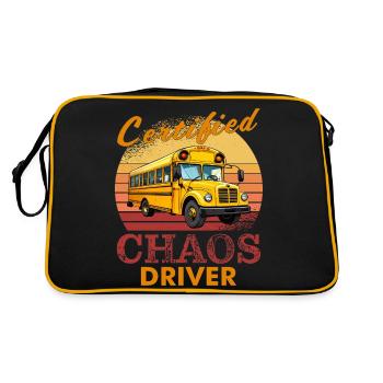 School bus CERIFIED CHAOS DRIVER - Retro Bag - black/gold - Back