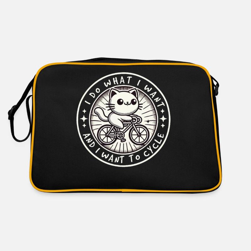 Funny Bicycle Cat with Clear Attitude Retro Bag