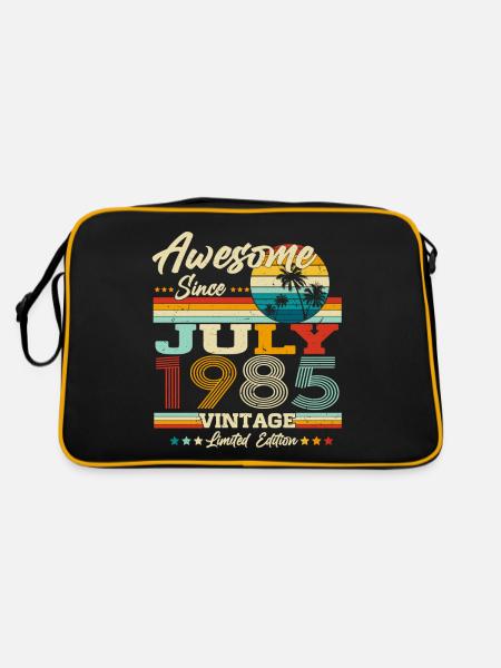 Juli 1985 Jahrgang Vintage Retro Geburtstag - Retro Tasche - Schwarz/Gold - Hinten