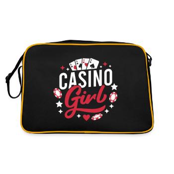 Gambling Fan Casino Girl Casino - Retro Tasche - Schwarz/Gold - Hinten