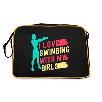 Les fanatiques de fitness adorent se balancer avec ma fille - Sac Retro - noir/or - Dos