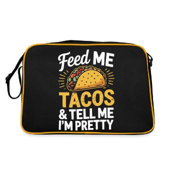 Taco Design - Feed Me & Say I'm Pretty - Retro Bag - black/gold - Back