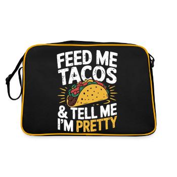 Taco Design - Feed Me & Say I'm Pretty - Retro Bag - black/gold - Back