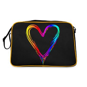Colorful Heart Rainbow Gradient - Retro Bag - black/gold - Back