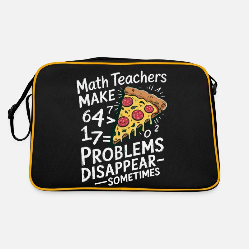 Professeur de mathématiques drôle Conception Pizza et résolution de problèmes Sac Retro