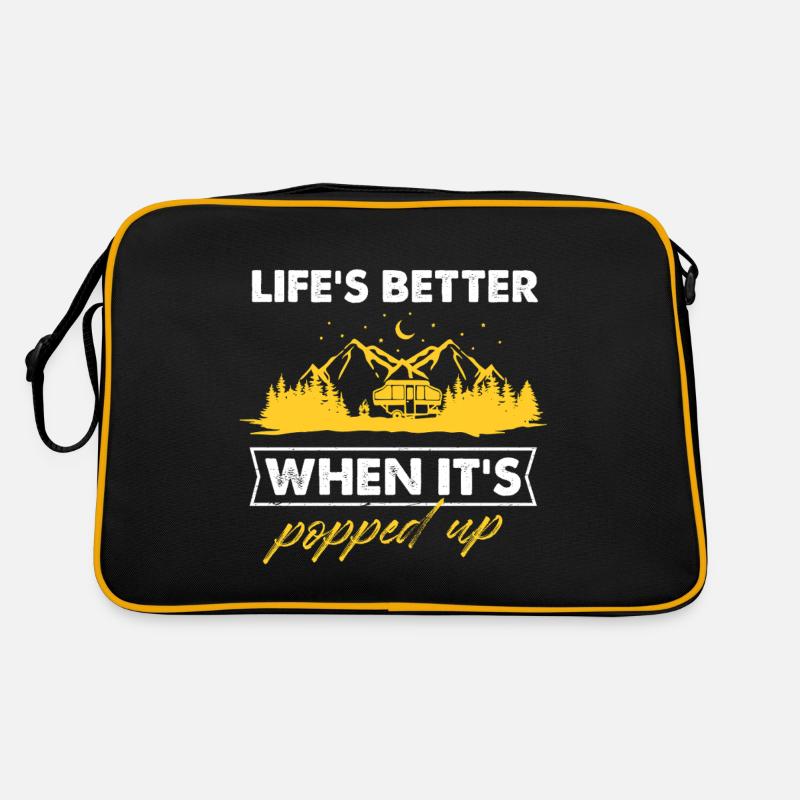 Life's Better When It's Popped Up caravanning - Retro Bag - black/gold