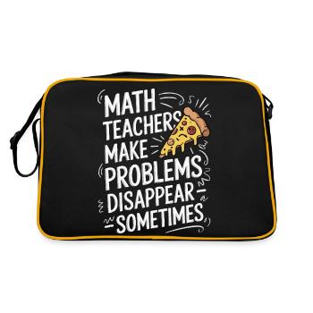 Funny Math Teacher Design Pizza & Problem Solving - Retro Bag - black/gold - Back