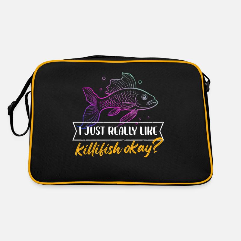 I just really like killifish okay Design - Retro Tasche - Schwarz/Gold