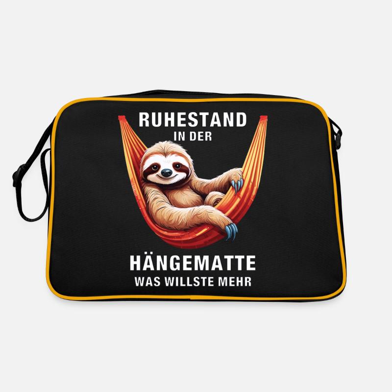 RUHESTAND IN DER HÄNGEMATTE - Retro Tasche - Schwarz/Gold
