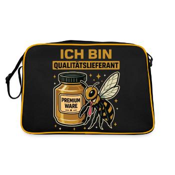 Je suis fournisseur de qualité abeille apiculteur miel - Sac Retro - noir/or - Dos