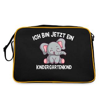 Je suis maintenant une garderie d’éléphants de maternelle - Sac Retro - noir/or - Dos