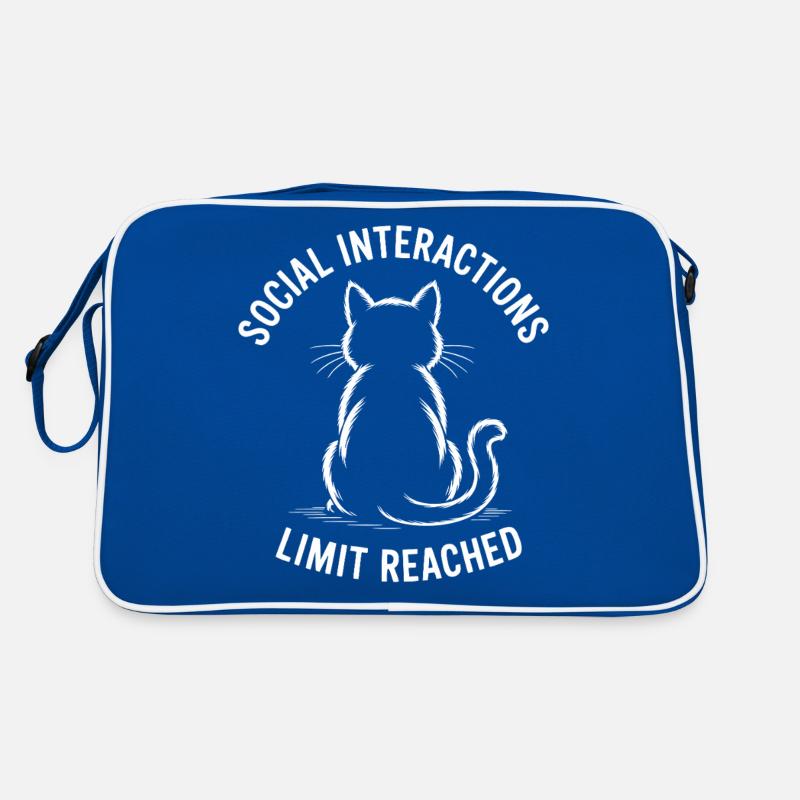 Social Interactions Limit Reached Introvert Cat Retro Bag