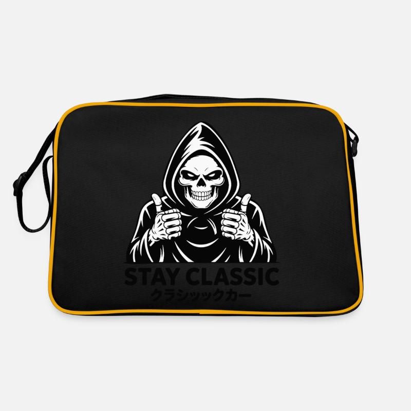 SKULL STAY CLASSIC - Retro Tasche - Schwarz/Gold