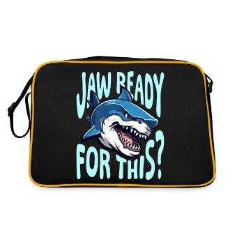 jaw ready for this Design for a fan of animal - Retro Bag - black/gold - Back