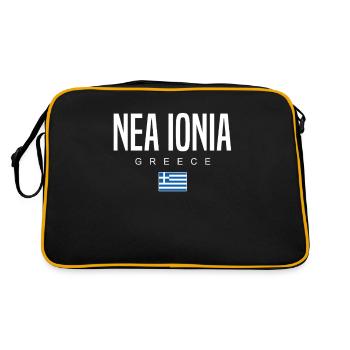 Nea Ionia Griechenland - Retro Tasche - Schwarz/Gold - Hinten