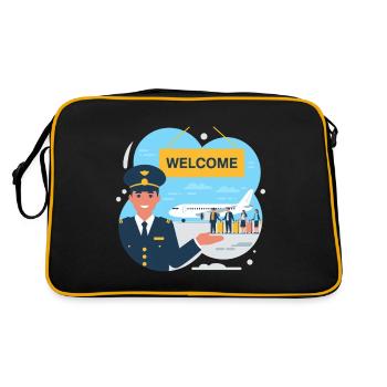 IMMIGRATION, WELCOME - Retro Bag - black/gold - Back