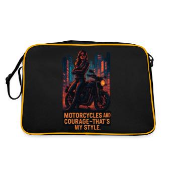 Les motos et le courage, c’est mon style - Sac Retro - noir/or - Dos