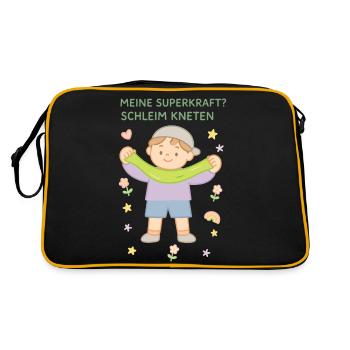 Mon superpouvoir ? Pétrir la bave Dicton drôle - Sac Retro - noir/or - Dos