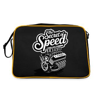 THE SECRET OF SPEED - Retro Bag - black/gold - Back