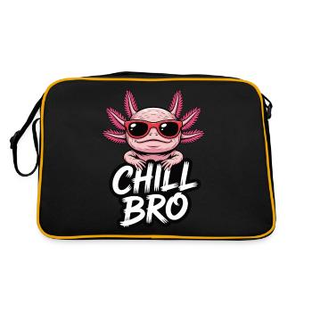 Chill Bro Axolotl chillen bruder - Retro Tasche - Schwarz/Gold - Hinten